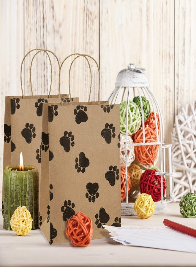 BagDream Brown Gift Bags 8x4.25x10.5 25Pcs Kraft Paper Gift Bags with Handles, Paw Prints Paper Sacks for Animal Party Favor, Retail, Grocery, Dog's Puppy's Paw - Image 4
